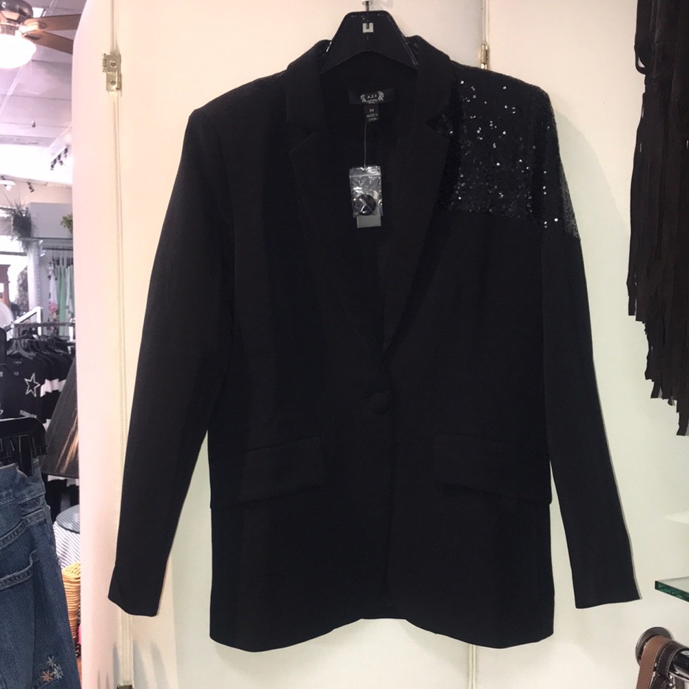 Black Sequin Women's Blazer
